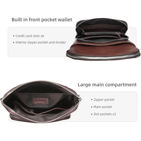 Lightweight Vintage Cowhide Leather Crossbody Bag - Versatile Shoulder Purse